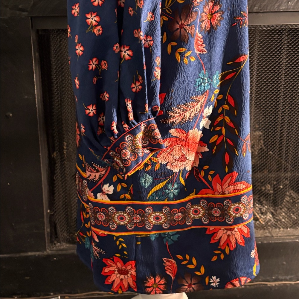 LOFT Iconic Blue Floral Long Sleeve Dress - Picture 10 of 14